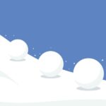 Debt snowball vs debt avalanche in Canada — snowballs of increasing size rolling down a snowy hill