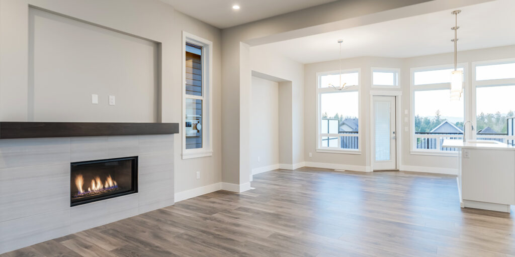 Mortgage payment calculator Canada concept shown through an empty modern home interior
